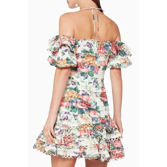 ZIMMERMANN Floral Print Mini Dress AU 0 / US 4 white - Picture 7 of 16
